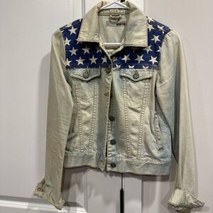 Top Shop American Flag Denim Jacket